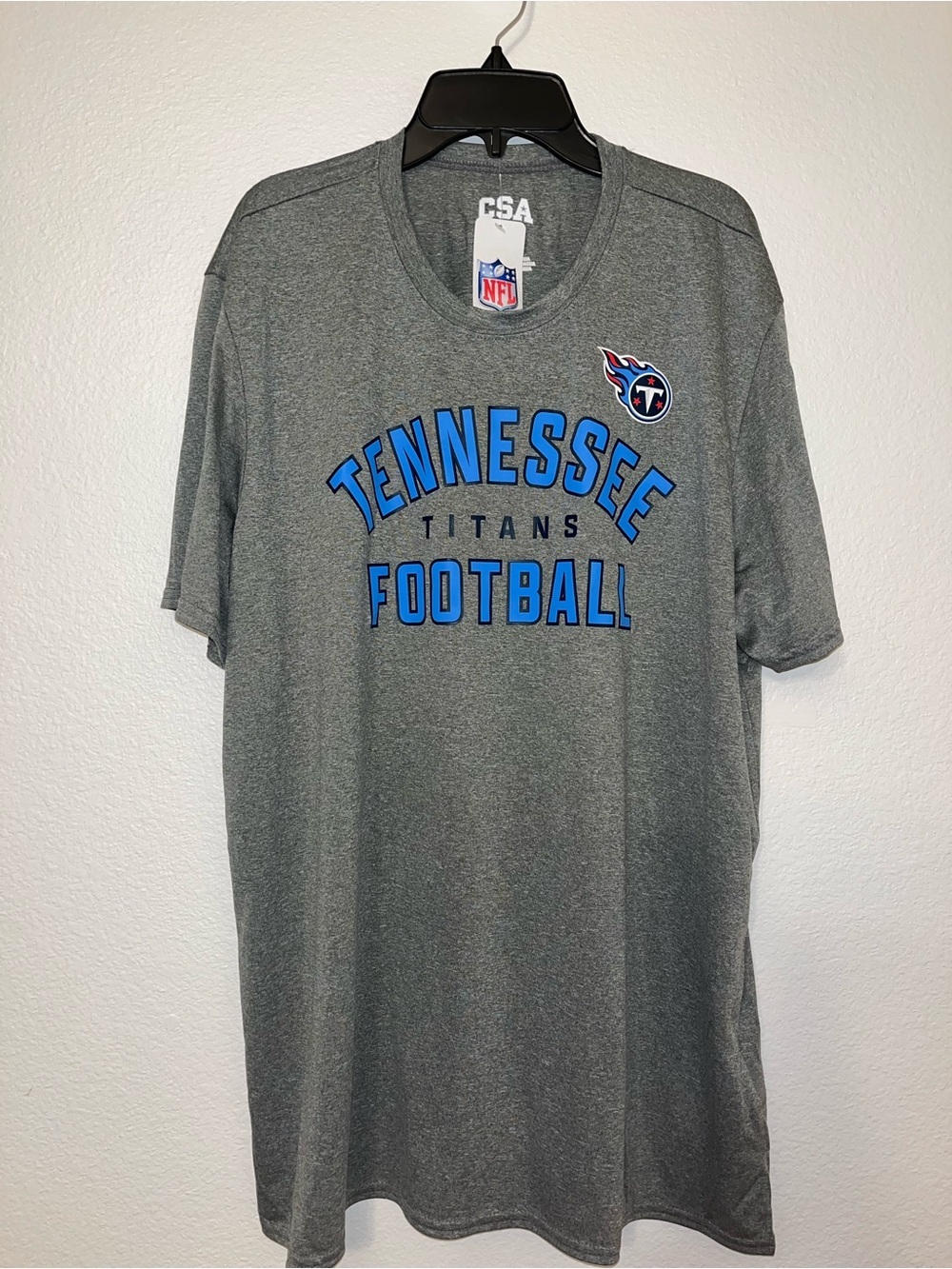 NFL Tennessee Titans Gray Short Sleeve Tee with Blue Logo